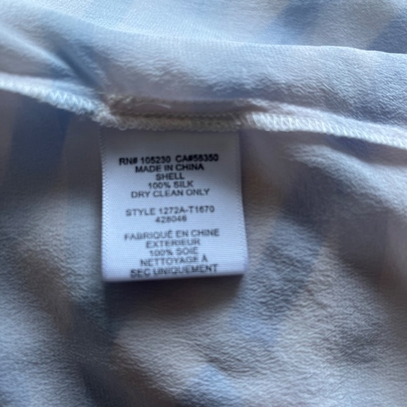 Joie Rain B Savory Silk Ombre Striped Casual Career White Relaxed Tee Blouse Top - Picture 12 of 12